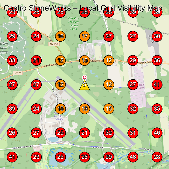 Castro StoneWorks GeoGrid visibility map for Masonry Contractor in None